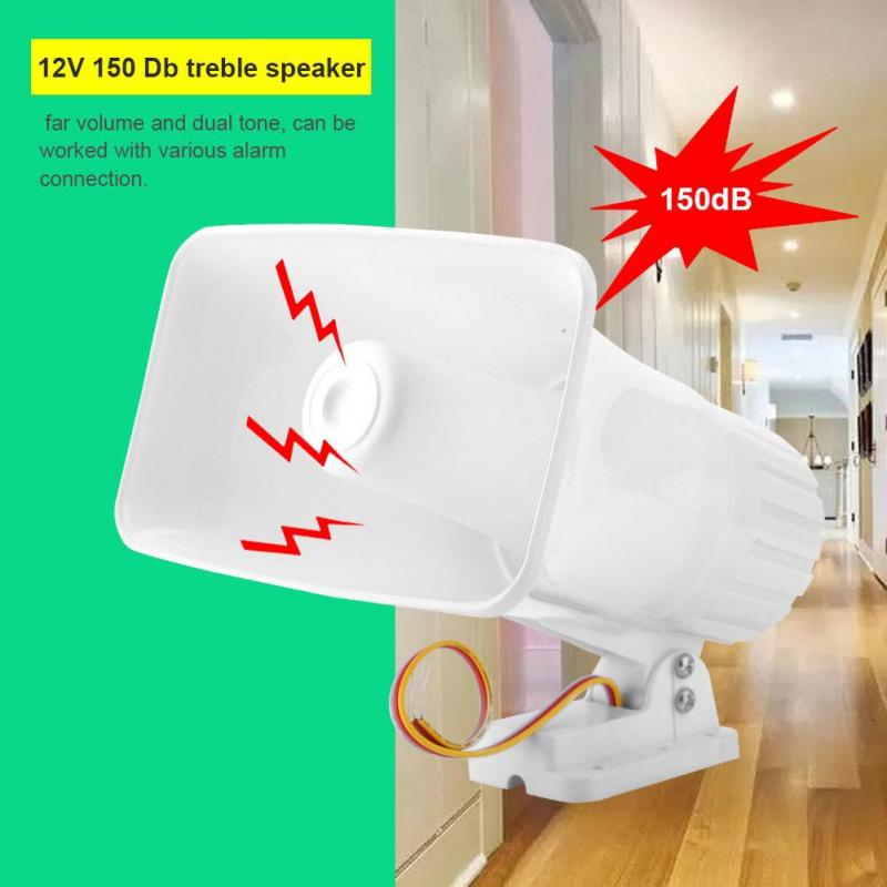 Bocina de advertencia,150dB DC 12V Dual Tone Wired Loud Alarm Cuerno Advertencia seguridad//Burglar Horn para sistema de monitoreo seguridad para hogar Seguridad