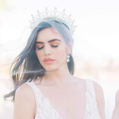 Bride's Big Crown Goddess Hair Crown Headdress Baroque Rhinestone Crown Alloy Diamond Hair Crown