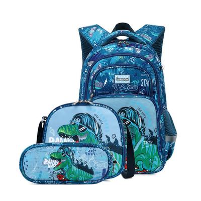 Schultaschen Kinder Schulrucksäcke für Teenager Mädchen Jungen Cartoon Dinosaurier Anime Rucksack Lunchbox mit Federmäppchen