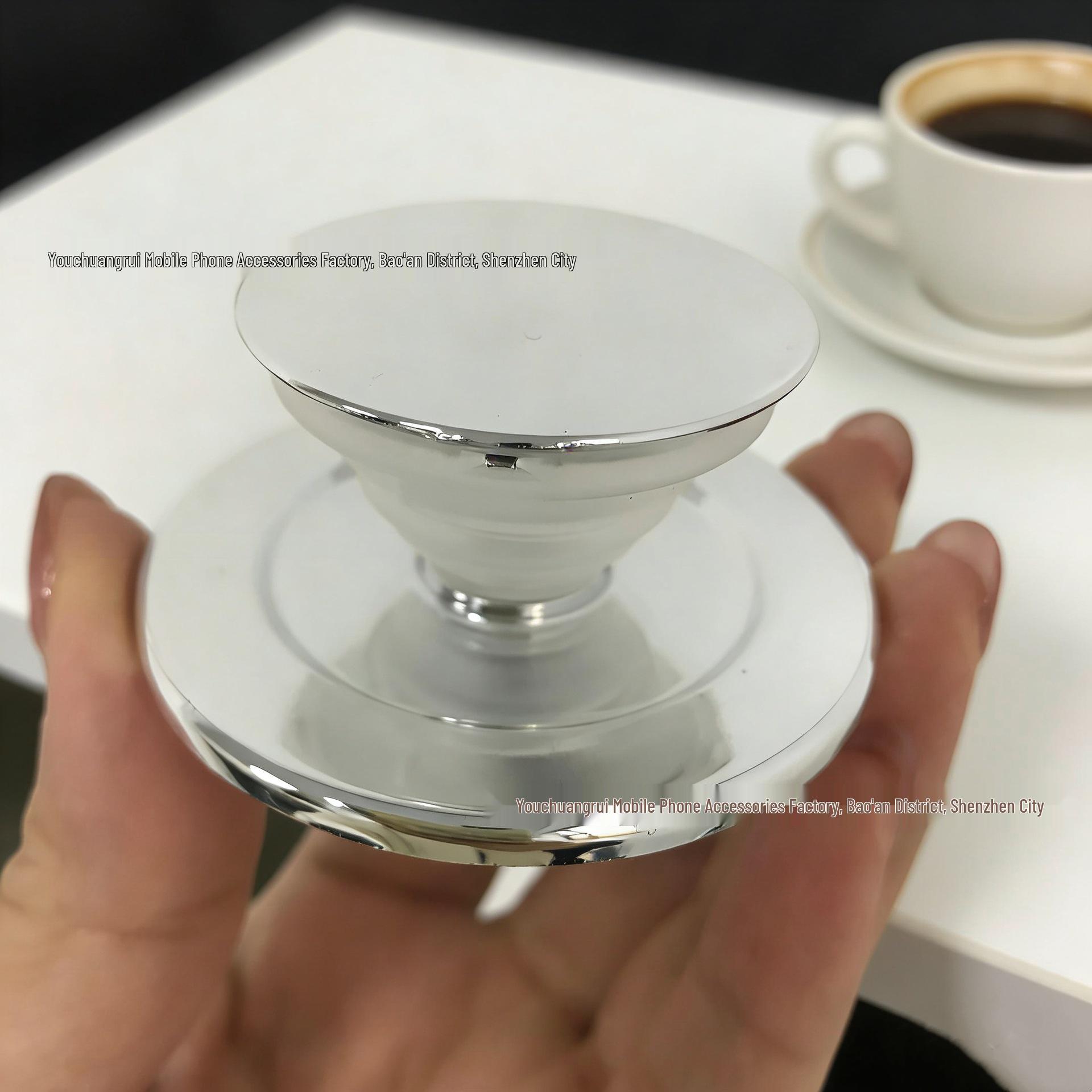 Premium Magnetic Phone Holder with Airbag Design - Silver