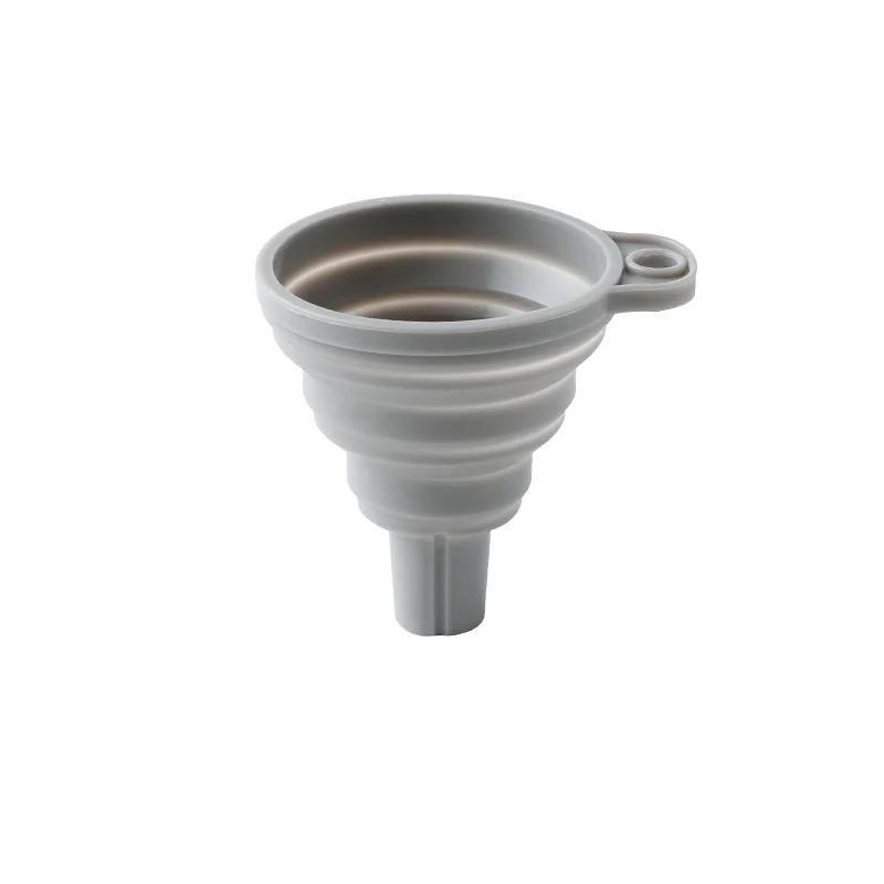 1 Pcs Silicone Folding Funnel Retractable Household Liquid Sub-mini Funnel White Grey Funnel Kitchen Gadget