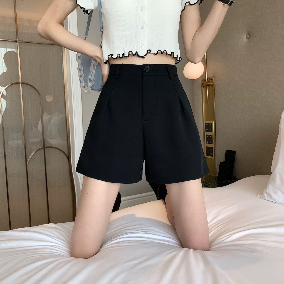 

Women s Black Casual High-Waist Loose-Fit Sports Shorts - Summer 2024 Edition Large чёрный