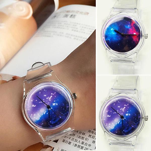 1 PC Jelly Silicone Watch Transparent Belt Skull Casual Women Dress Watch Girls Clock Wristwatches
