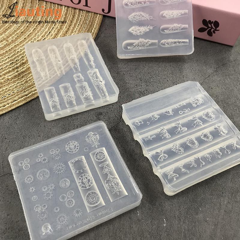 1 Stück Kawaii Schmetterlingsflügel Silikon Nägel Form Wiederverwendbare Schablonen Stempeln 3D DIY Design Nailart Teile Dekorationen Werkzeuge