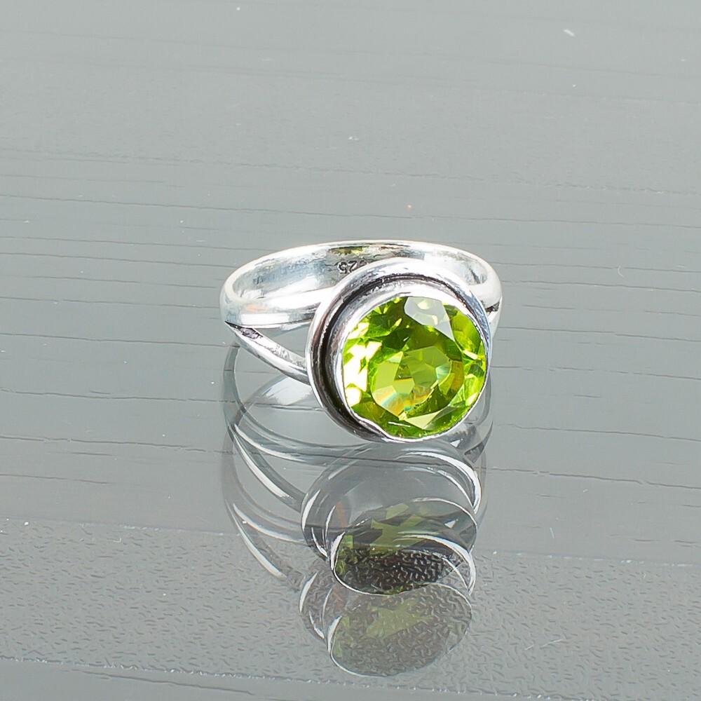 Peridot Gemstone 925 Sterling Silver Jewelry Handmade Promise Ring Gift For Him RR-11-3