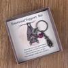 Bat Inspirational Keychain Emotional Support Bat Keychain Metal Bat Pendant With Inspirational Poetry Card Bats Keyring