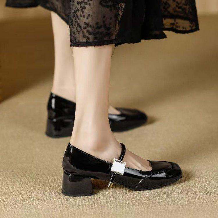 

Vintage Mary Jane single shoes women s spring and autumn women s fashion single shoes wide feet fat feet women s shoes 35 чёрный