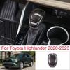 Wood Grain Center Console Gear Shift Knob 2pcs For Toyota Highlander 2020-2023