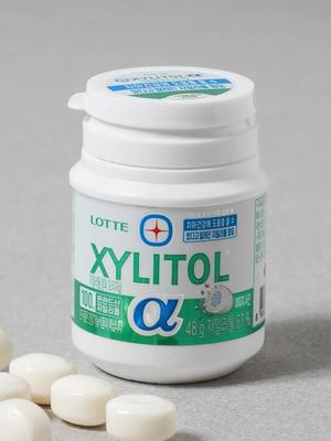 Lotte Xylitol Alpha Zuckerfreier Kaugummi Flasche 48g