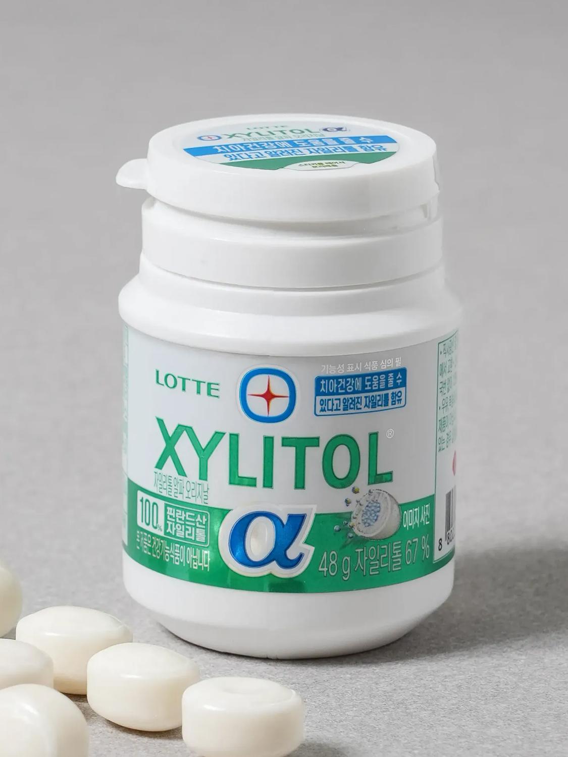 Lotte Xylitol Alpha Sugar-Free Gum Bottle 48g 1ea