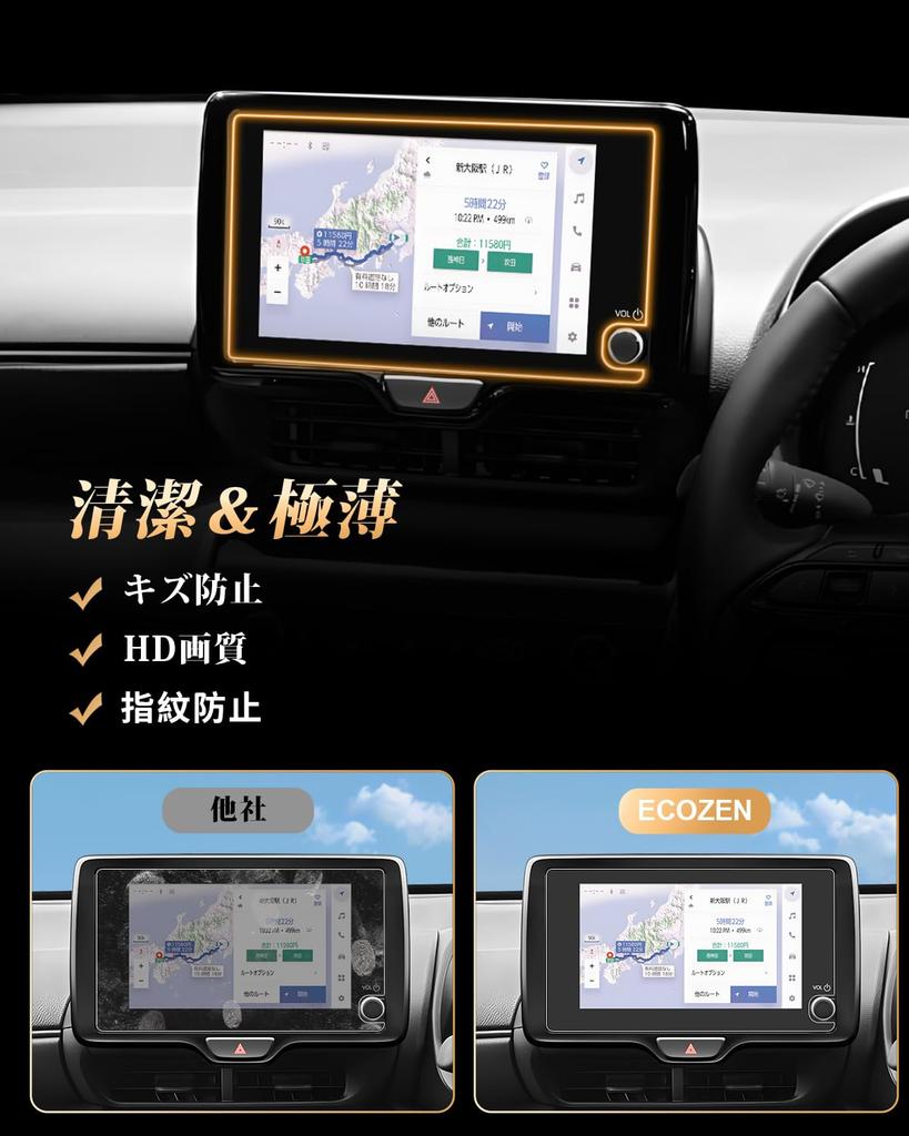 ECOZEN Cross New Model Car Navigation Screen Tempered Compatible with Yaris Cross 15 9H Scratch Touch Yaris Cross Customizable Yaris/Yaris 2024.1