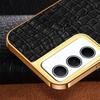 Für Samsung Galaxy A35 5G Hülle 6D Galvanik Smartphone Krokodil Textur Cover