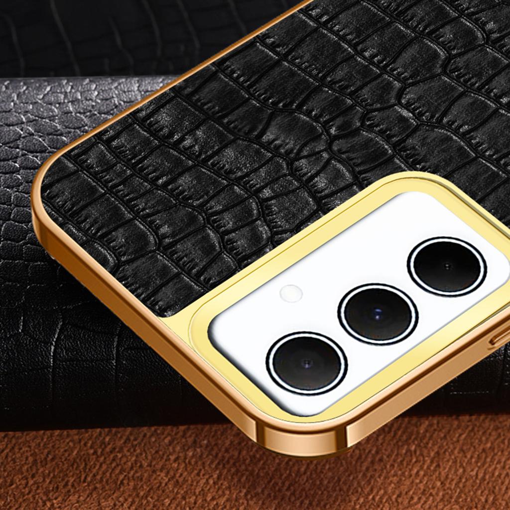 Für Samsung Galaxy A35 5G Hülle 6D Galvanik Smartphone Krokodil Textur Cover