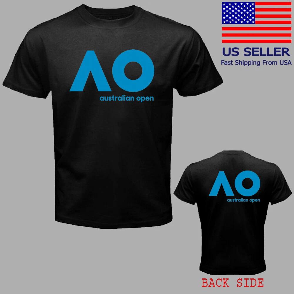 Australian Open AO Tennis Tournament Men s Black Size S to 5XL S
