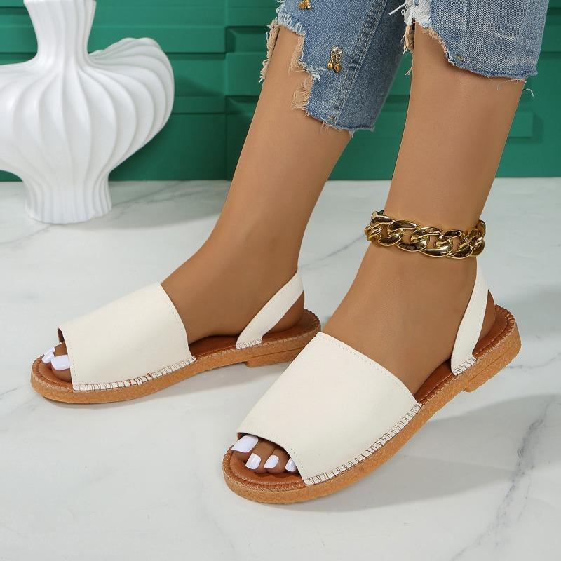 New summer flat bottom one word outside wear light and comfortable fish mouth beach sandals women