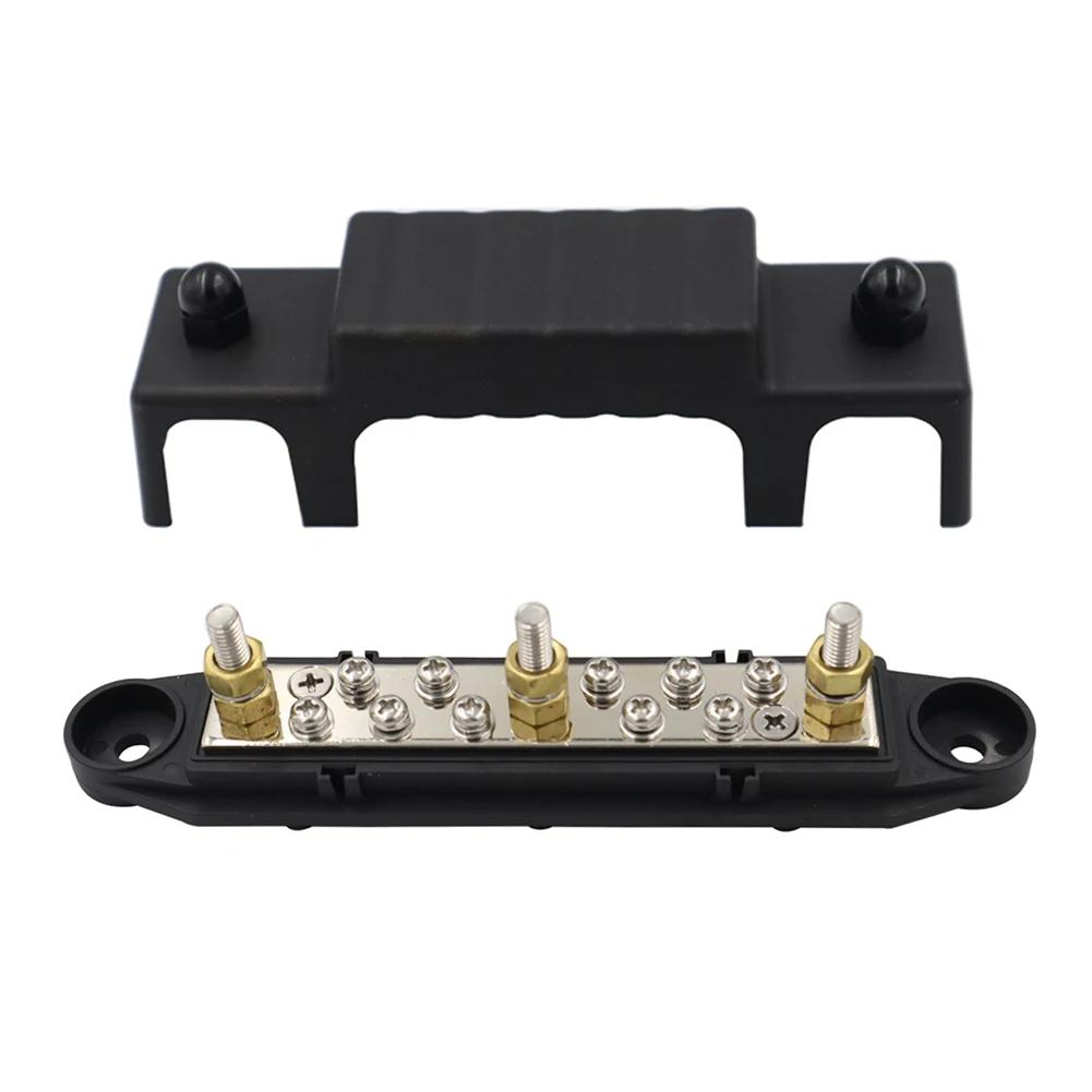 M8 Bus Bar Box Board 48V 300A 4 Way High Current Busbar Cable Organizer Box Boat Auto Max Connection Amplifier Power Case Parts