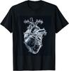T-shirt Gotica in Vetro con Cuore Anatomico e Filo Spinato