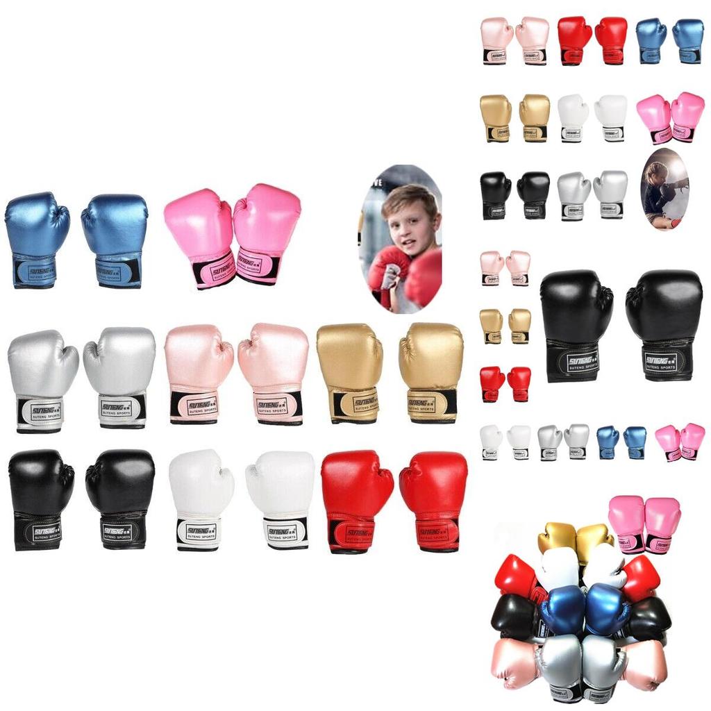 Stilvolle und strapazierfähige Sutent Glitzer Kinderboxhandschuhe Perfekt für Kampfsportverteidigung Gold Silber)