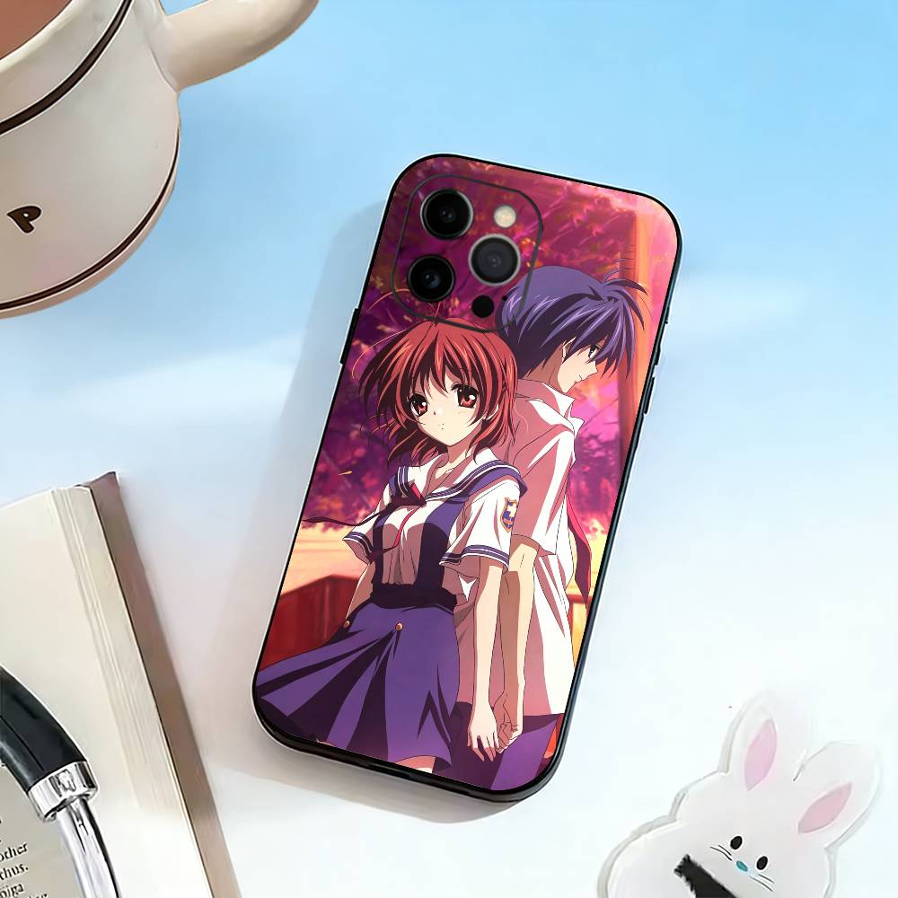 C-Clannad Anime Healing  Phone Case For iPhone 17, 16,15,14,13,12,11 Plus,Pro Max, Others Soft Black Cover