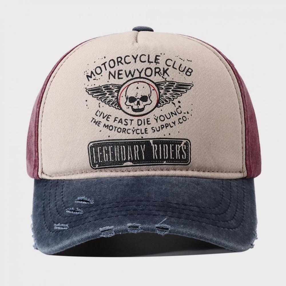 Skull Print Snapback Hats Bones Sun Visors 2024 Punk Motorcycle Cap  for Men Women