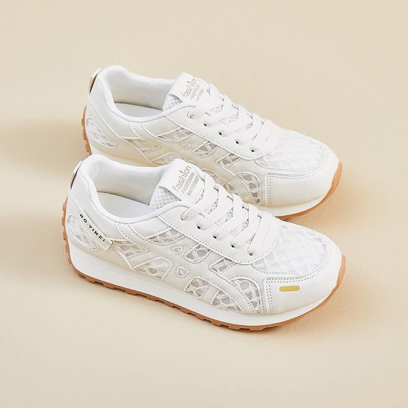 Thick-soled lightweight mesh hollow dad shoes women's summer new breathable height-increasing casual sports shoes