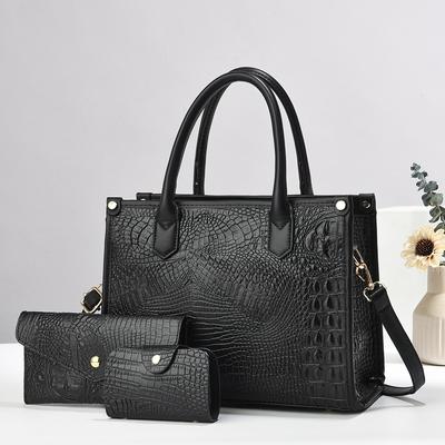 Nová vysoce hodnotná mateřská taška se vzorem krokodýla Třídílná sada Trendy a módní kabelka Velkokapacitní Univerzální Crossbody