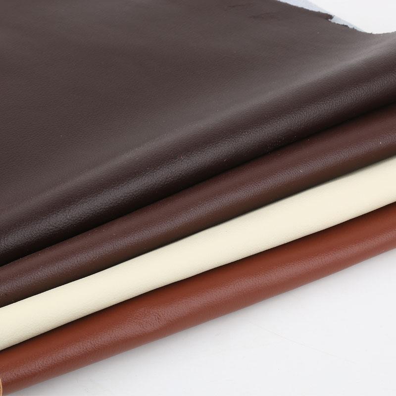 Colorful plain weave top layer cowhide leather material, genuine leather fabric with drop pattern of 1.2mm thick soft cowhide so