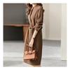 Navava Long Sleeve Dress With Vintage Waist Belt Round Neck No693
