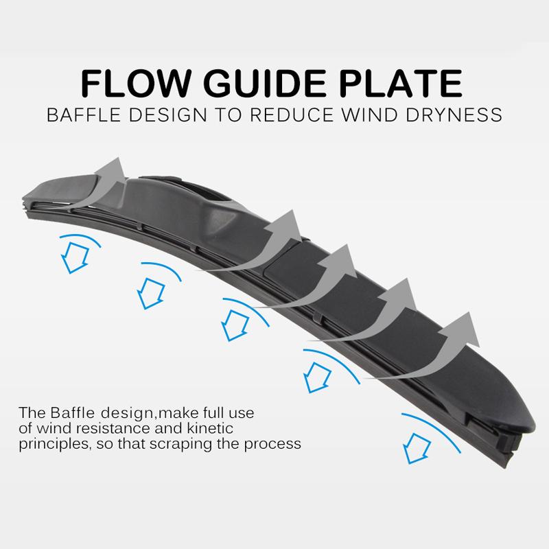 BROSHOO Car Wiper Blade Natural Rubber 2006- For JEEP Compass MK MP Front Windshield Windscreen Cars Accessories