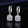 925 Sterling Silver Women's Earrings Inlaid with Square Zircon, Fashionable Banquet Party Jewelry