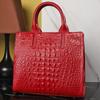 Middle Aged Women's Bag, Mother's Bag, New Top Layer Cowhide Crocodile Pattern Handbag, Women's Genuine Leather Single Shoulder Crossbody Bag
