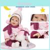 Soft Handmade 22" Reborn Baby Doll With Curly Hair Realistic Gift For Children