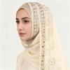 A007 Rhinestone & Pearl Embellished Long Scarf with Lace Trim