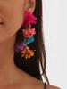Red Zircon Bow Drop Earrings for Women Sweet Metal Ribbon Dangle Earring Fashion Charm Party Jewelry