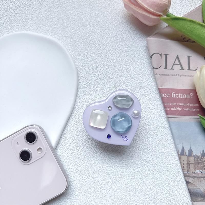 

Mobile Phone Airbag Bracket, Gemstone, Rhinestone, Pearl, Cold Wind, Solid Color, Back Sticker, Stable And Retractable Women S Model.