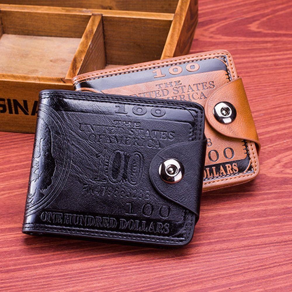 US Dollar Pattern Dollar Pattern Wallet PU Leather Photo Card Holder Retro PU Clutch Bag  Travel