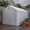 Tenda Deposito Impermeabile per Giardino, Riparo per Moto con Porta Arrotolabile, per Bici Moto 162 x 221.5 x 163 cm, Grigio Chiaro