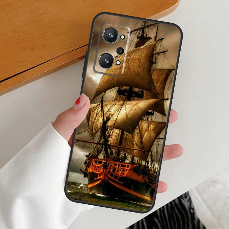 Sailing Pirate Ship Boat For Realme 15 10 11 12 13 14 Pro Plus GT6 GT7 Pro C67 C63 C61 C55 C51 C53 C35 C65 C75 Case