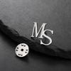 Lemegeton Custom Name Initials Brooch Stainless Steel Jewelry Customized Letter Pins  Women Men Shirt Suit Badge Wedding Gifts