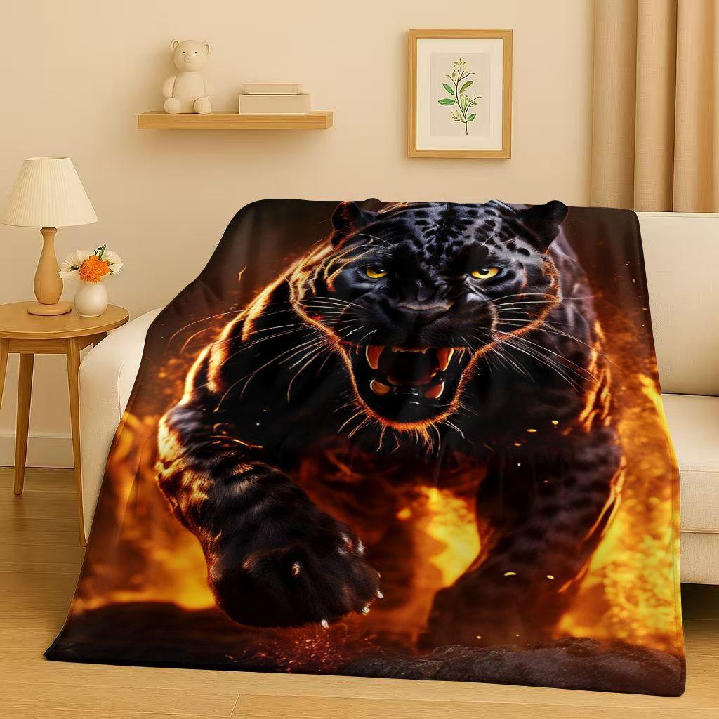 3D Cheetah Leopard Beast Flannel Blanket,Ultra Soft Warm Plush Throw for Home Bedroom Bed Sofa Cover Office Travel Camping Gift