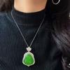 High-Quality Luminous Glass Body, Emperor Green, Chalcedony Buddha Gong Pendant, Female Niche Gift Mother Does Not Match The Chain Comparable To Jade