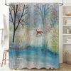 Forest Fox Shower Curtain Woodland Animal Nature Scenic Bathroom Decor Artistic Wildlife Tapestry Home Decor Farmhouse Style