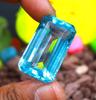 72 Carat Emerald Shape Mind-blowing Offer Blue Topaz London Lab Created Certified Loose Gemstone SN391