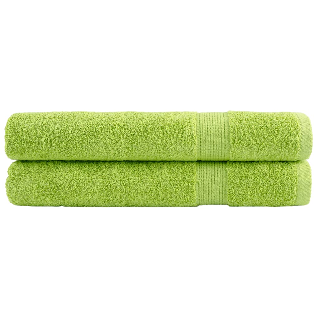 Premium Towels SOLUND 2 pcs Apple Green 100 x 200 cm 600 g m²