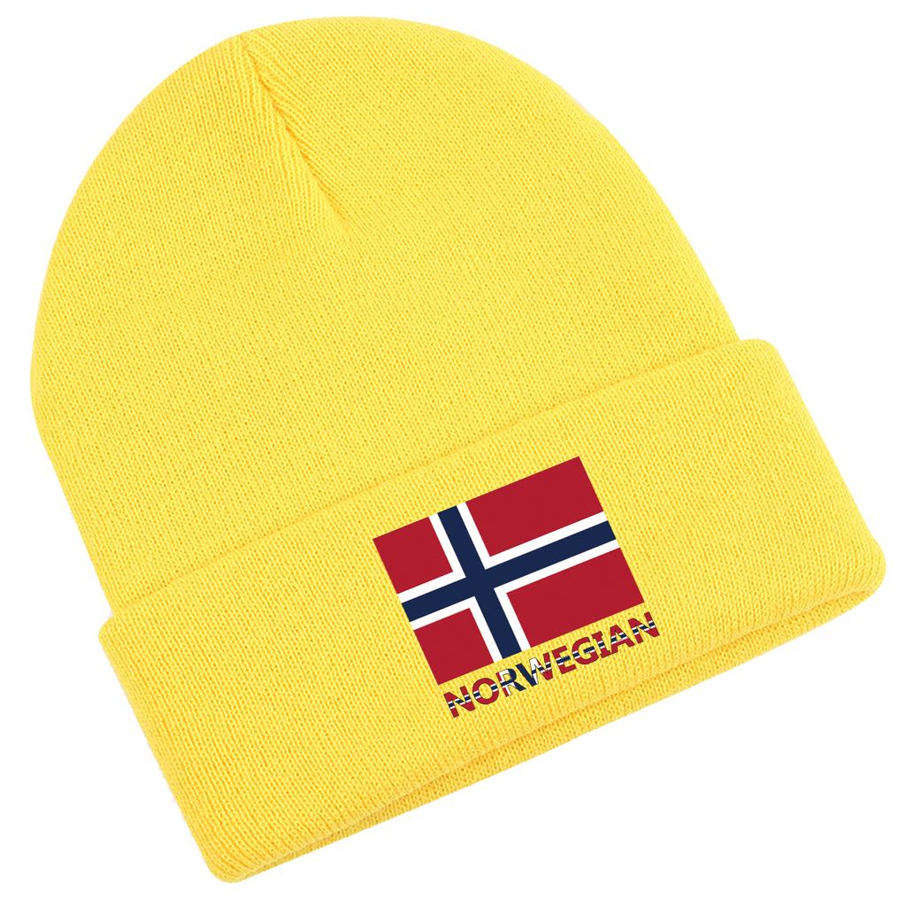 Norvegian Flag Print Winter Hats Unisex Knit Hat Beanie Winter Hat for Women Solid Casual Knitted beaniesPerfect For Urban Style