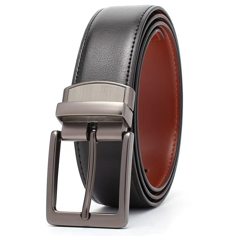 

Men S Belt Pin Buckle Business Retro Cowhide Belt Versatile Middle-Aged And Young Leather Belt Men 130cm