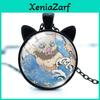 Stylish Anime Demon Slayer Nezuko Tanjiro Cat Ears Time Gem Pendant Necklace