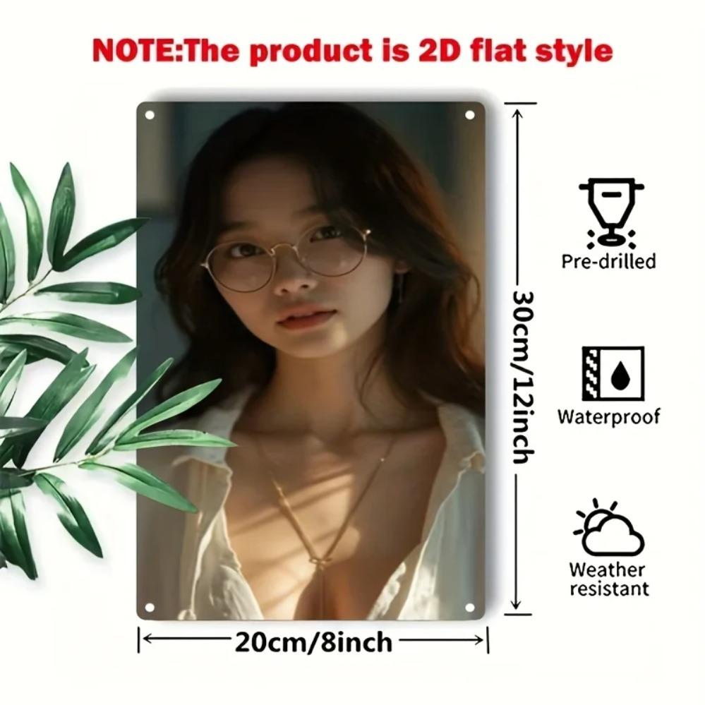 Markenname Metall-Wandkunst-Dekor, Elegantes Asiatisches Frauen Gesicht Minimalistische Wandkunst für Zuhause Café Bar Modernes Hausdekor Geschenk