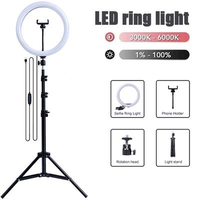 26/33cm LED Selfie Ringlicht Lampe mit Stativständer Telefonclip für YouTube Tiktok Video Live Beleuchtung Foto Fotografie Studio