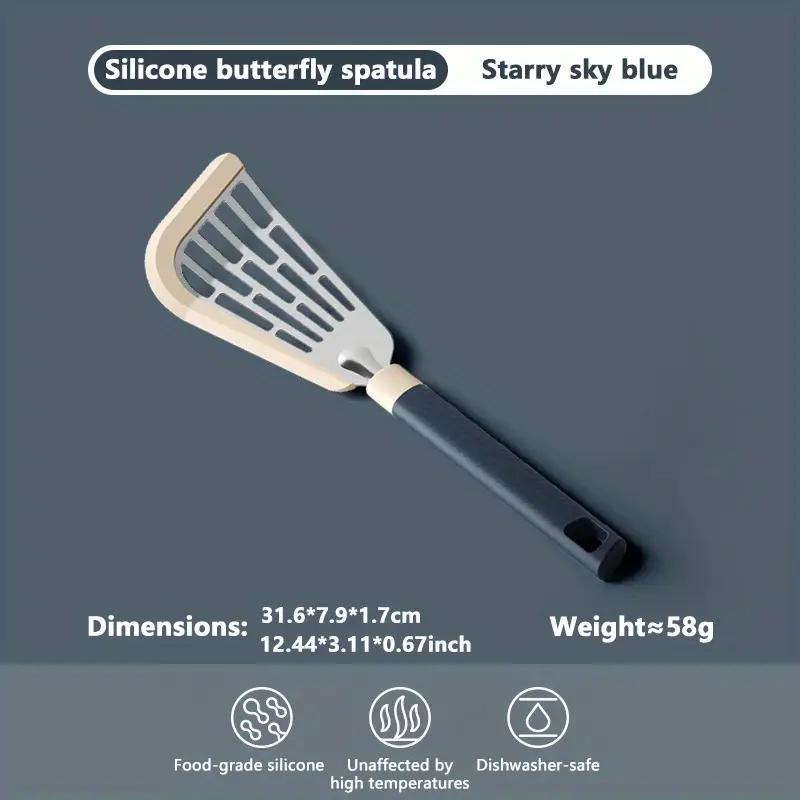 1PCS Multifunctional Silicone Striped Fish Steak Spatula Heat-resistant Non-stick Omelette Spatula Omelette Fish Spatula